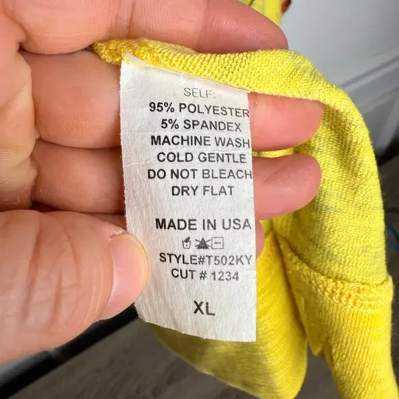 Inoah Clothing Made in USA Art 2 Wear Yellow Abstract Shirt Womens XL - Picture 4 of 6